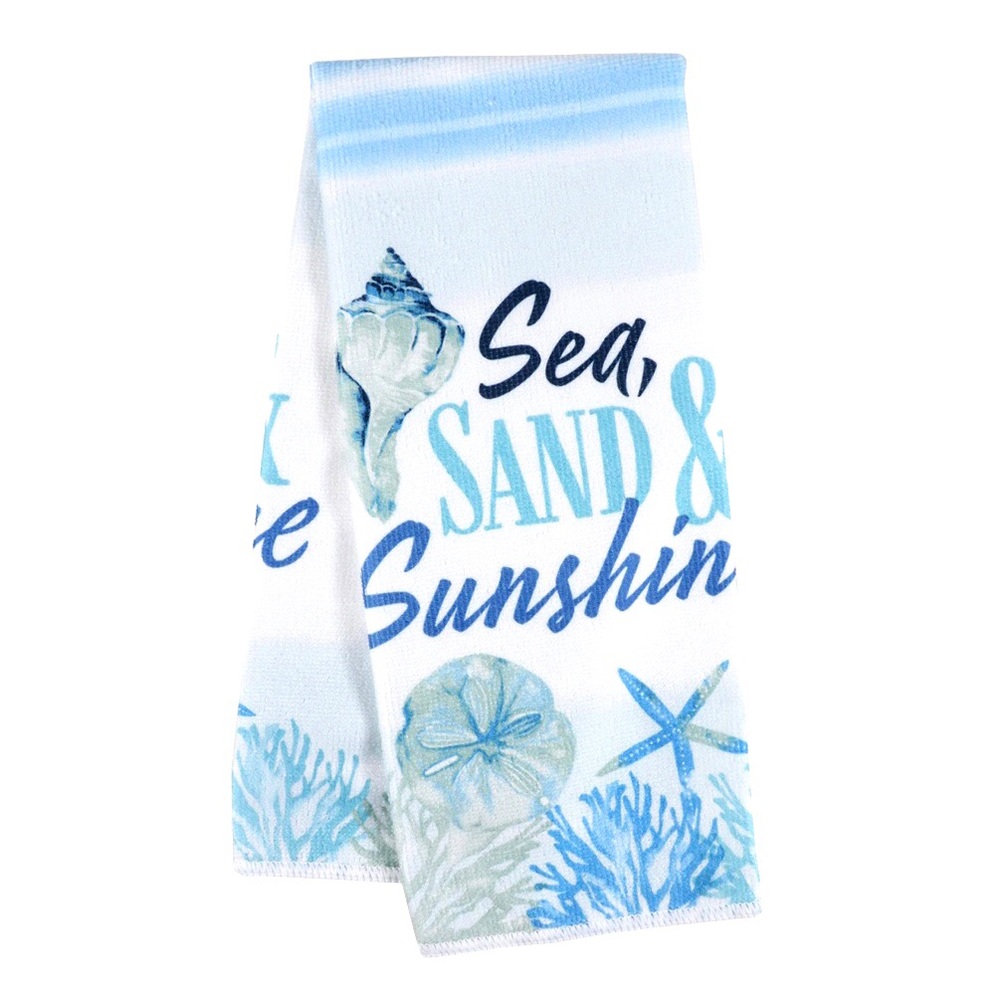 Shore Living 'Sea, Sand & Sunshine' Kitchen Towel, Blue